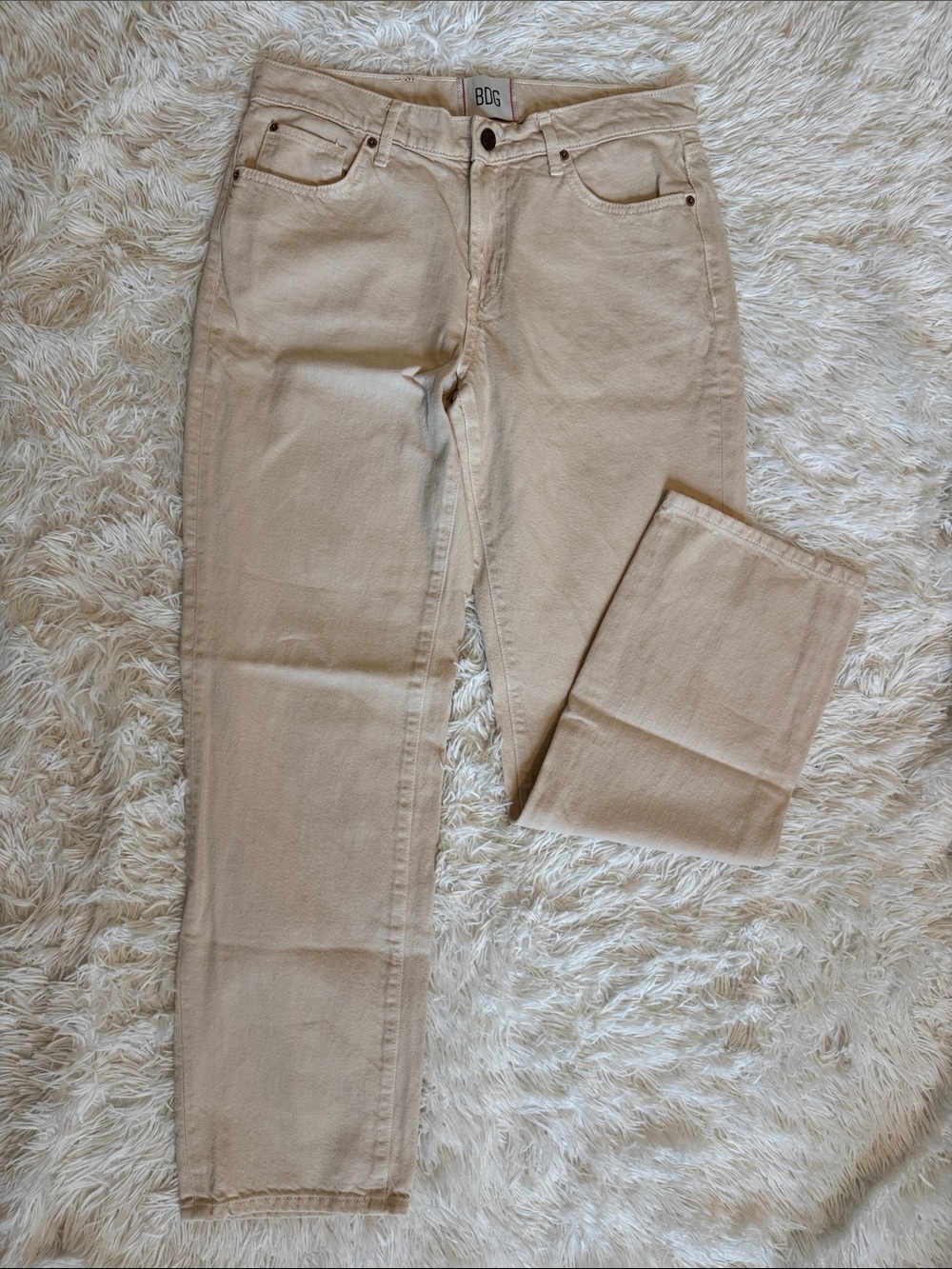 BDG Beige Cowgirl Straight Leg Jeans